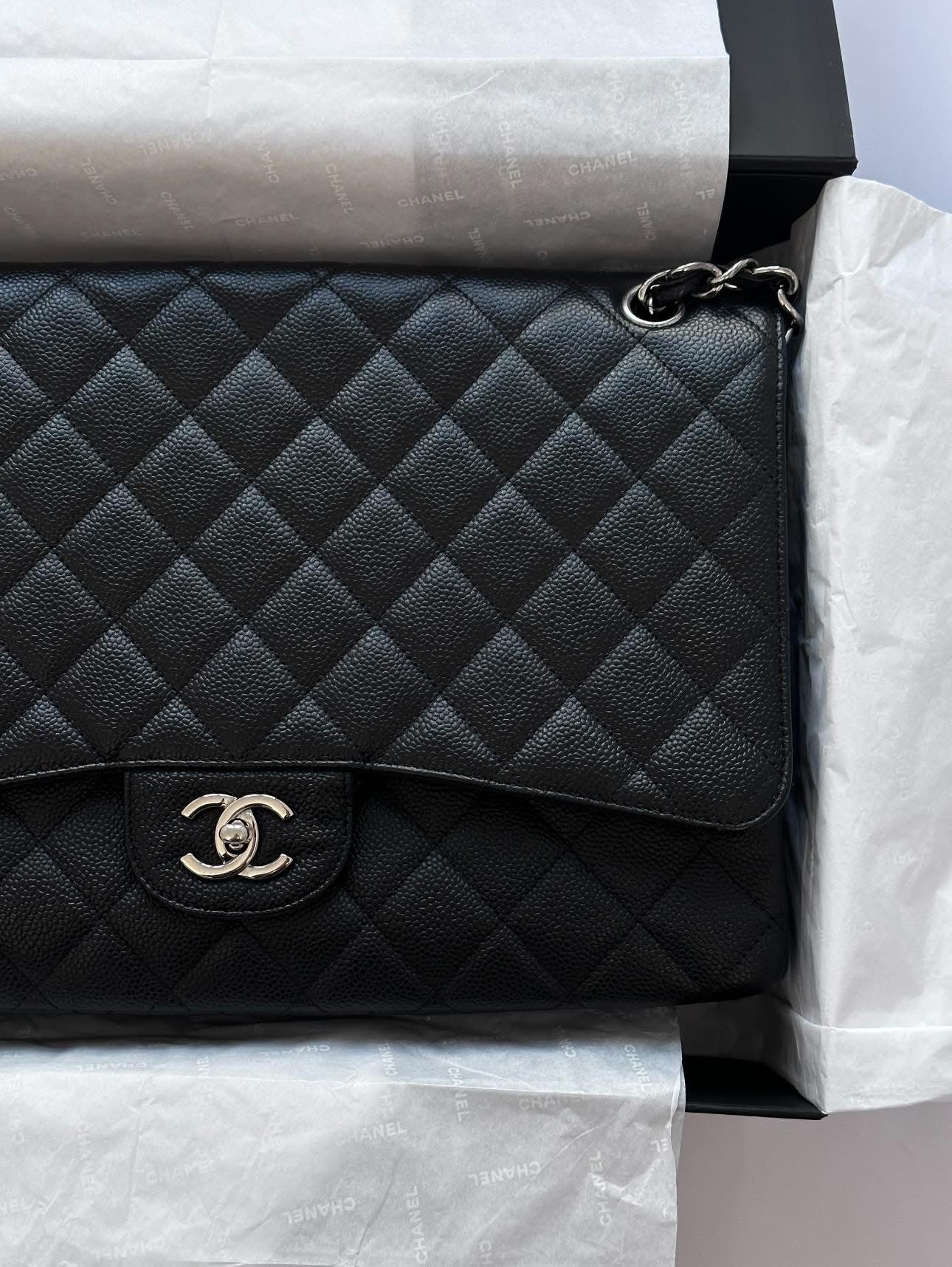 CHANEL Black Maxi Single Flap